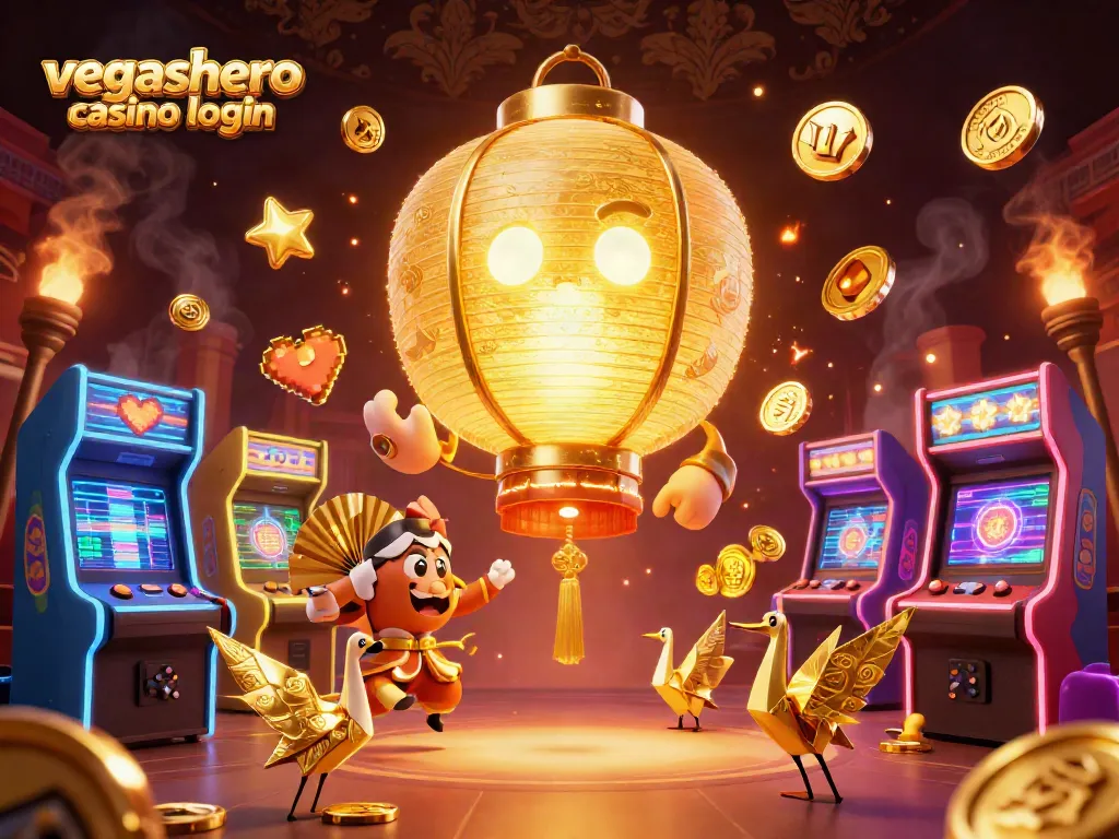 Access the vegashero casino login screen securely with vibrant gaming elements and a dynamic scene.