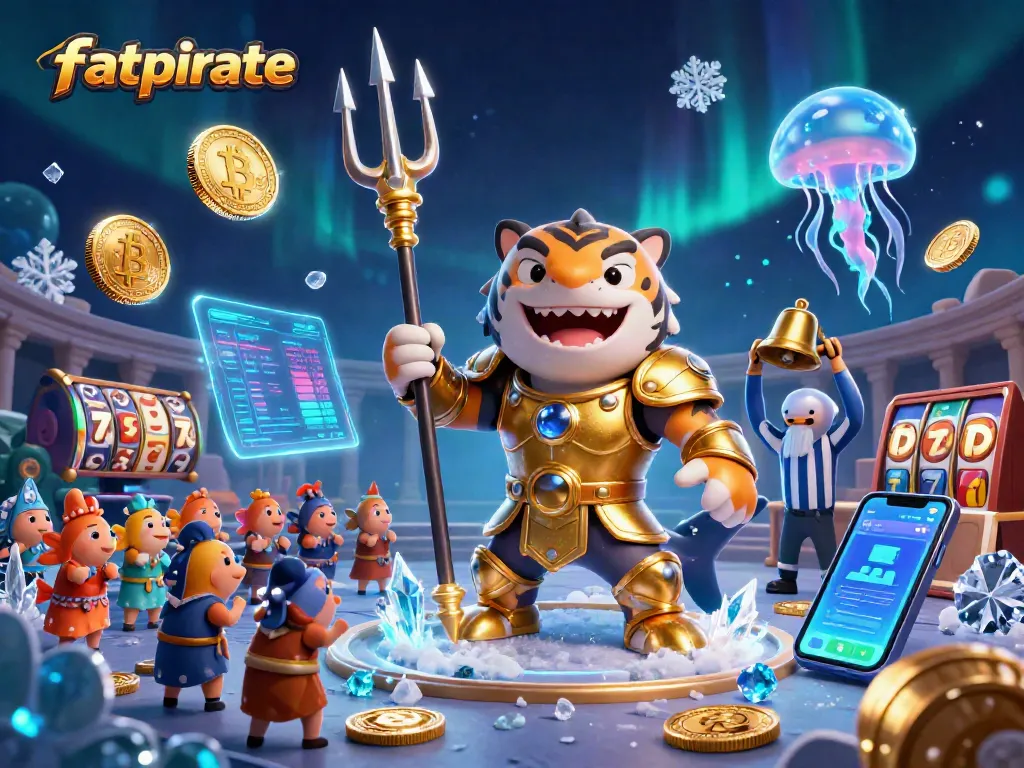 Experience the excitement of fatpirate casino with vibrant characters and crypto-themed game elements.